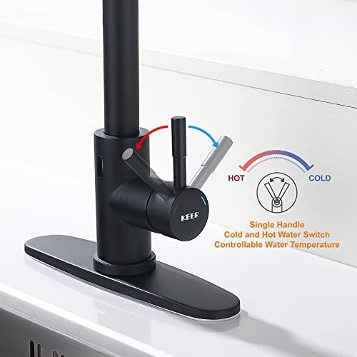 Grifo de cocina sin contacto negro mate extraíble con sensor de movimiento 3
