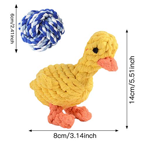 Baumwoll Hundeseile Set,Welpenspielzeug ,2 Stücke Hunde Spielzeug aus Seil,Hundespielzeug Kauspielzeug ,Seil Welpenspielzeug,h Vorteilhaft Hundes zur Zahnreinigung - Image 3