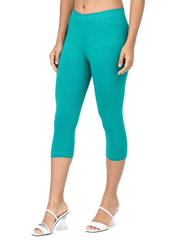 Image of Robinbosky Premium Stretchable Cotton Capri Legging for Women | Suitable for Formal wear & Casual wear | High-End Elastic Makes. The Leggings Squat Proof and Durable for Travel, Yoga, & Workout.