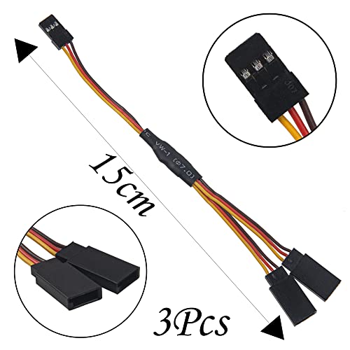 18Pcs 3-Pin Jr Servo Extension Cable,1 Jr Male To 2/3 Female Jr Y Harness Servo Cable & 3.93" 5.9" 11.8" Jr Extension Wire For Rc Cars Trucks Airplanes Servo Receiver Connection,5 Styles #TOP1