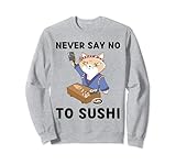 Cute Kawaii Cat Never Say No to Sushi