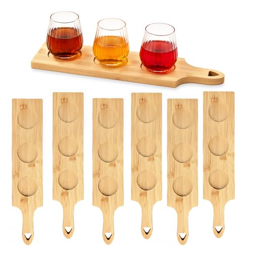 6PCS Bamboo Beer Flight Board
