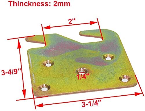Woiron 4Pcs Heavy Duty Wood Bed Rail Hook Plates For Headboard And Footboard, Bed Rail Fitting Bracket With Mounting Screws, Universal Hardware Claw Hook Plate For Wooden Frame #TOP3
