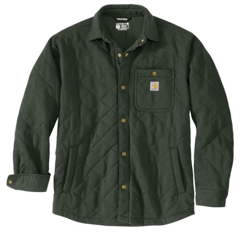Carhartt Men's Rain Defender Loose Fit Heavyweight Quilted Snap Front Shirt Jac