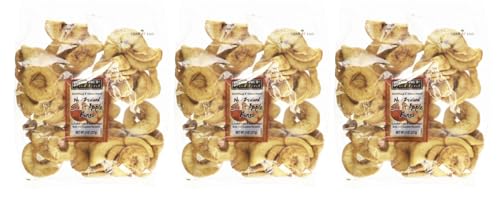 Trader Joe's New Zealand Sweet Apple Rings | Dried Fruit, Unsulfured and Unsweetened - Pack of 3