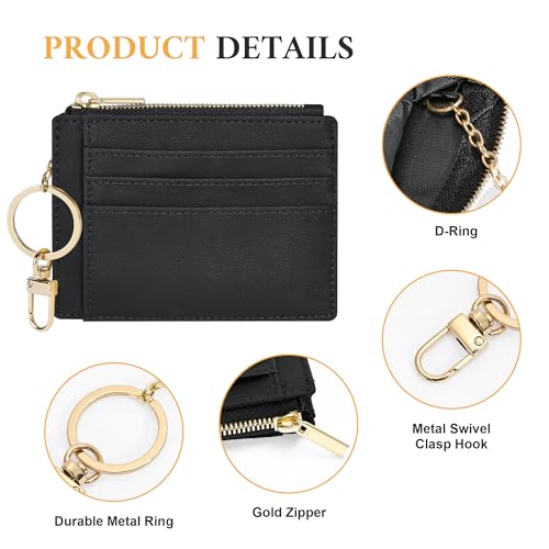 Image of Sodsay Card Case Slim Front Pocket Wallet for Women Credit Card Holder with Keychain | Slim, Front Pocket, Credit Card Holder, with Keychain