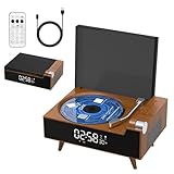 VASTTRON CD Player Portable with Bluetooth, Rechargeable CD Players Retro Suitcase CD Music Player with HiFi Speakers Desktop CD Player for Home Car Study Travel (Light Brown)