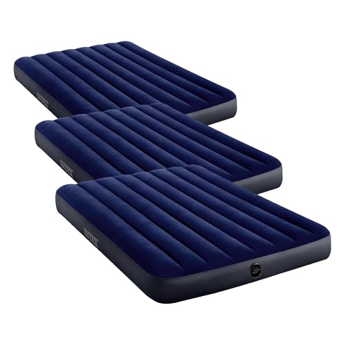 Image of Intex 64758E Dura-Beam Standard Downy Air Mattress: Fiber-Tech,Full Size,10in Bed Height,600lb Weight Capacity,Pump Sold Separately,(Pack of 3)