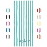 Personalized Beach Towels with Names | 70'x30' Large Custom Beach Towels for Adults, 100% Ring Spun Cotton Striped - Soft, Absorbent & Durable for Pool, Swimming & Camping | Green