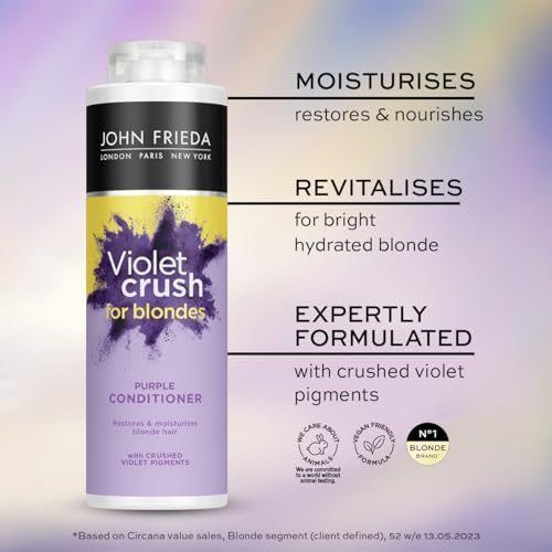 John Frieda Violet Crush for Blondes Toning Conditioner for Blonde Hair, Purple Conditioner for Blondes Value Pack 500 ml - Image 4