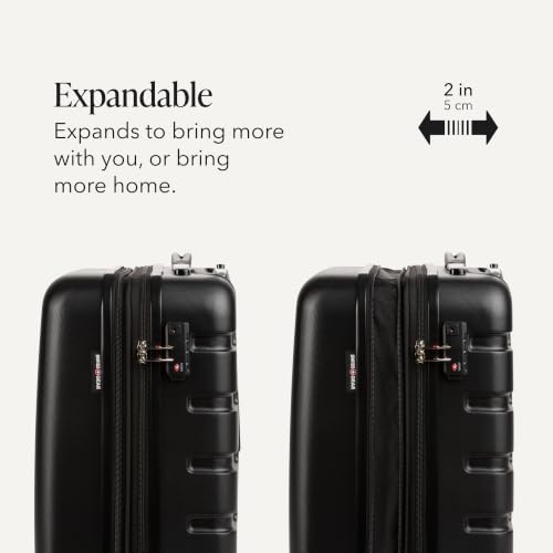 Image of SwissGear 7366, Black, 3-Piece Set (19 /23 /27), Signature Hardside Expandable Luggage With Spinner Wheels