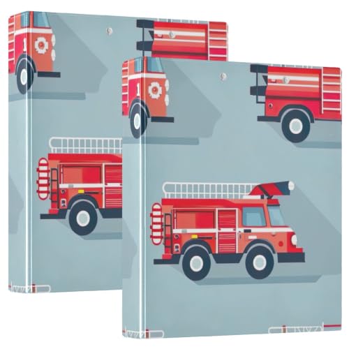 Classeur 3 anneaux Firetrucks bleu format standard avec porte-bloc intégré Ex2