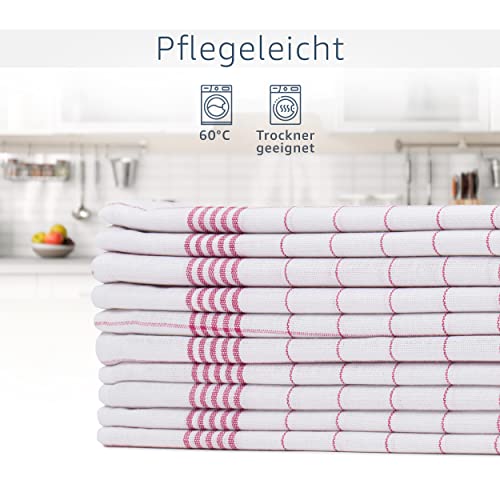 Foto von Amago - 10er Pack Geschirrtücher, 100 prozent Baumwolle, 50 x 70 cm - Rot
