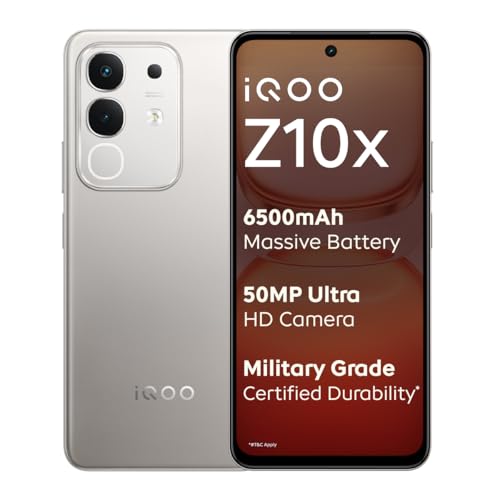 iQOO Z10x 5G (Titanium, 8GB RAM, 256GB Storage) | 6500 mAh Large ...