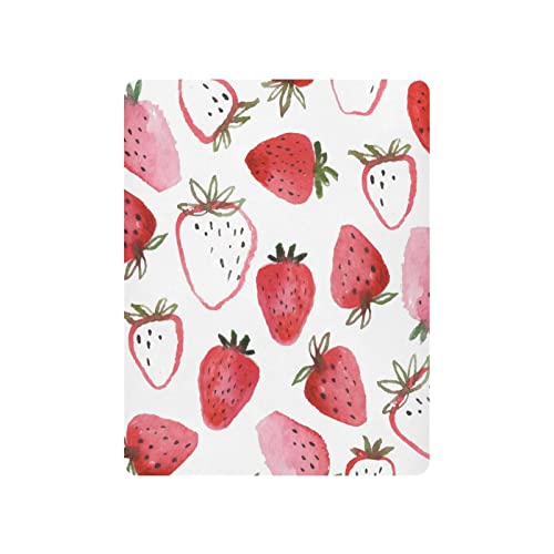 ATTX Fitted Crib Sheet Watercolor Strawberries Baby Sheets for Standard Crib Toddler Mattress Cover, Soft Microfiber Breathable Mattress Cover,27