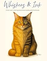 Whiskers & Ink: A Cat Lover’s Coloring Book Featuring Beautiful Cat Breeds B0F676X22J Book Cover