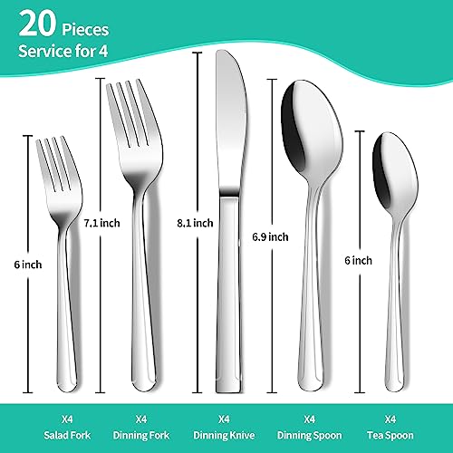 20-Piece-Silverware-Set-ENLOY-Stainless-Steel-Flatware-Set-Service-for-4-Stripes-Cutlery-Utensil-Set-Kitchen-Utensil-Set-Include-Knife-Fork-Spoon-Mirror-Polished-Dishwasher-Safe