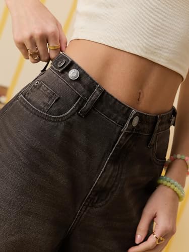 Jeans denim taille zippée coton délavé réglable coupe ventre léger - 6