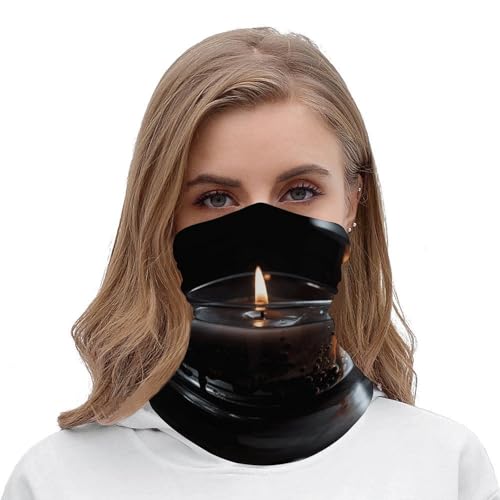 Neck Gaiter Face Mask Breathable Wind-Proof Face Cover A Lit Candle Sun Cooling Dustproof Mask Balaclava Bandana Headwear for Men Women miniatura 4