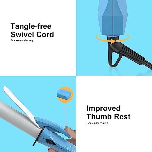 Wazor Small Portable Curling Iron For Travel, Ceramic Mini Curling Wand For Short Hair & Touch Ups, Heat-Up Fast Hair Curler Auto Shut Off, 1 Inch #TOP4
