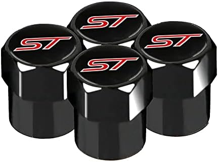 Black Wheel Valve Dust Caps. Fiesta Focus Mondeo Fusion Kuga Ecosport Puma Galaxy