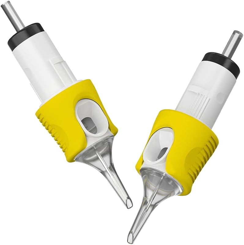 Cartuchos de Agulhas para Tatuagem HAWINK #10 Bugpin 7 Round Liner X-Taper com Apoio para Dedo EN05S-FG-16-1007RL — 16 unidades