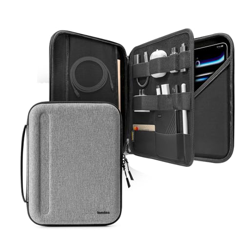 tomtoc Portfolio Tablet Case for 13 Inch iPad Pro M5/M4 & iPad Air M3/M2 2025-2024, 12.9" iPad Pro, Protective Sleeve with Accessories Pocket, Storage Carry Bag for Apple Pencil/Adapter/Magic Keyboard