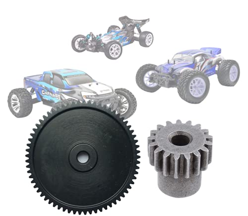 Metal 65T Spur & 17T Pinion Gear Compatible with FTX Vantage/Carnage/Bugsta, Integy, Quanum, VRX