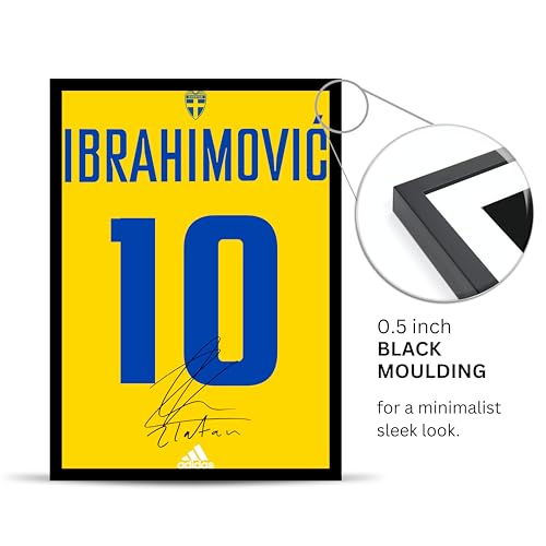 Image of Posternet Football Jersey Style Wall Frame | Yellow & Blue Sports-Inspired Number 10 Poster with Signature Design | Premium Black Framed Wall Decor for Bedroom, Living Room, Office & Gaming Room | A4 Size (8.3 x 11.7 Inch)