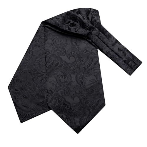 Image of Dubulle Paisley Floral Ascot for Men Self Tie Mens Cravat and Pocket Square Cufflinks Wedding