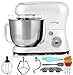 Produktbild Lehmann Planetarische Küchenmaschine mit Edelstahlschüssel 5 L, Multifunktions Rührgerät 2200 W, 6 Geschwindigkeit Teigmaschine, inkl. Spritzschutzdeckel, Knethaken und Schneebesen (Weiß)