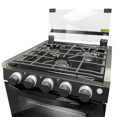 Greystone, 17 Inch RV Gas Range, Stove and Oven Combo, 12 Volt, LP, 3 Burners, Stainless Steel Trim with Black Knobs/Door
