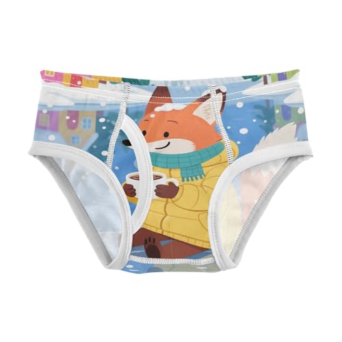 visesunny Boys Cotton Underwear Fox Lake Winter Printed Toddler Soft Training Briefs Size 2T-8Y for Kids