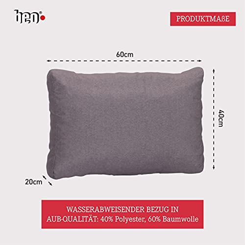 Beo Beo Palettenkissen Rückenkissen 60x40 cm Made in EU Europaletten Auflagen wasserabweisend & waschbar Kissen für Palettenmöbel Outdoor Grau Aub94 1 Stück (1er Pack)