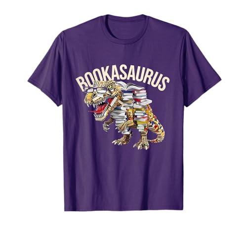 Book Reading Dinosaur T-Rex Dino Funny Bookworm T-Shirt