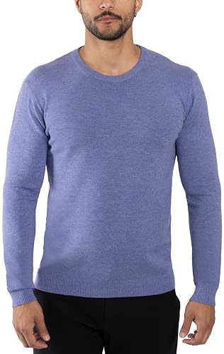 X RAY Mens Crew Neck Sweater Slim Fit Midweight Pullover Sweater for Men for Casual Dressy Wear (Big & Tall Available), Heather Blue, 4X-Large