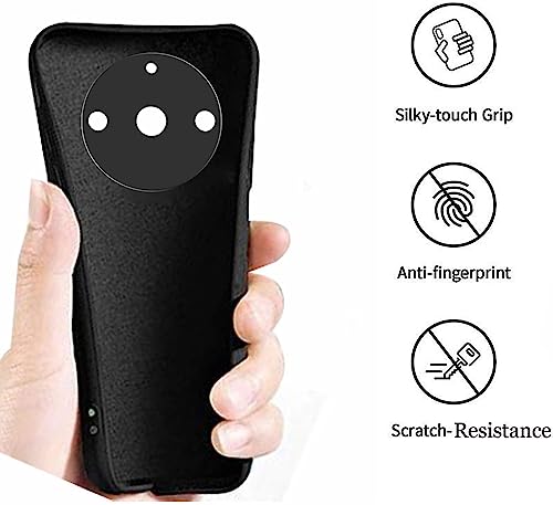 Image of A rtistque Liquid Silicone Back Cover Case for Realme 11 Pro /Pro Plus /Narzo 60 Pro 5G Matte Shockproof TPU Soft Flexible with Camera Protection - Black