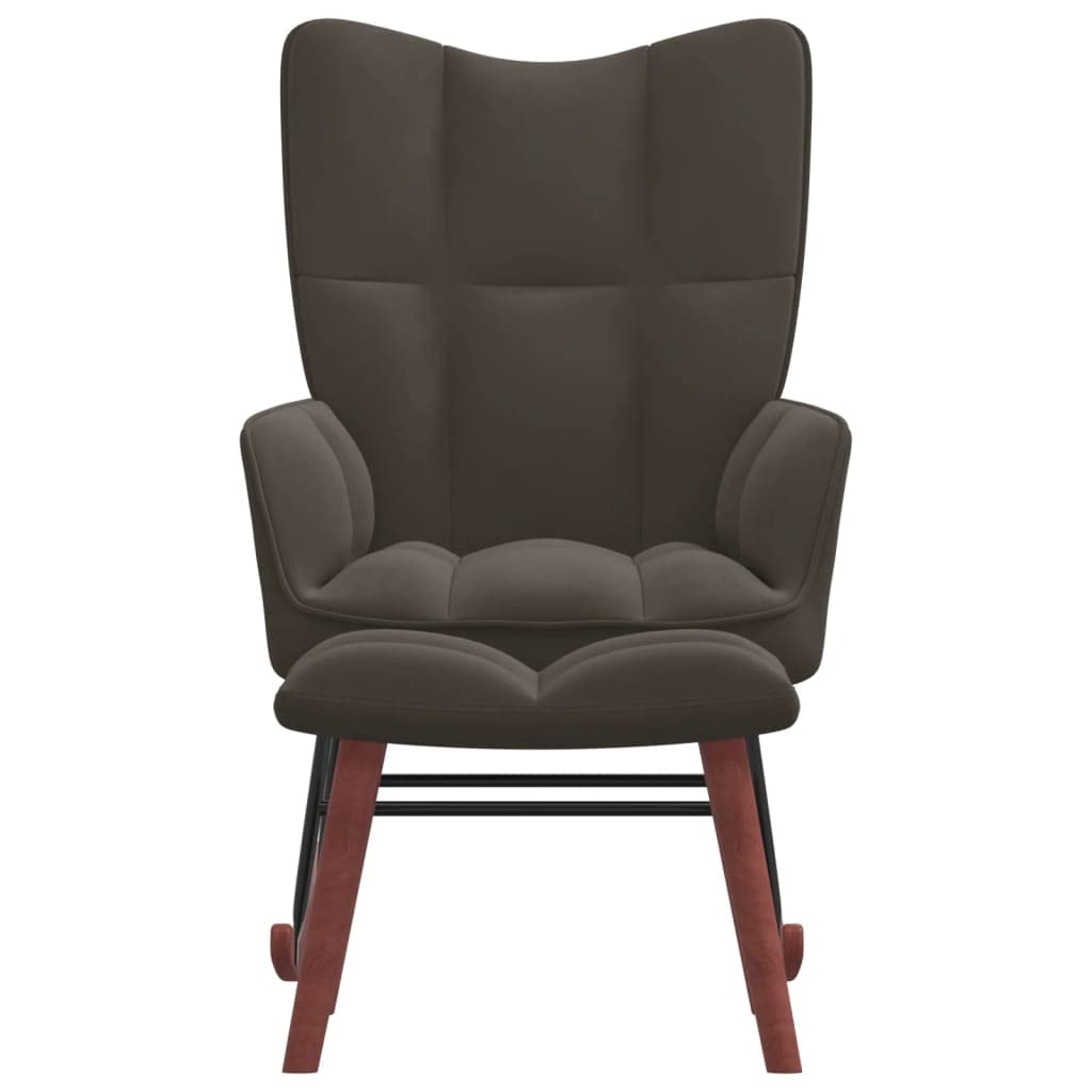 Sillón mecedora con reposapiés verde oscuro de terciopelo, mecedora de interior, sillón balancín rocking sofa apto para salón, dormitorio, balcón