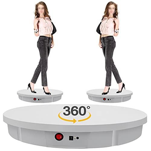 Motorized Rotating Display Stand, 360 Degree Electric Rotating Turntable for Digital Product/Models & All Kinds of Heavy Products,White