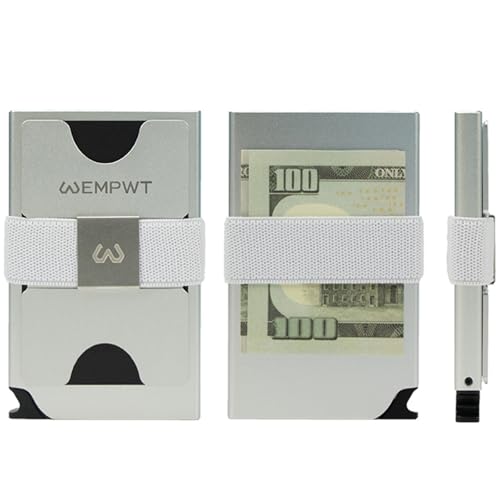 Aluminum Cardholder Wallet for Men-Metal Wallets with Advanced RFID Layer Protection | Slim & Minimalist Trendy Cardholder with Convenient Push Button for Quick Card Access (Silver)