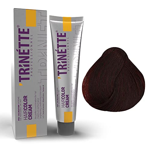 TRINETTE Hair Color Cream No 5.66 Wine Red – Tinte para el cabello 5.66 Tinto Vino Tinto, Crema Colorante de 100 ml