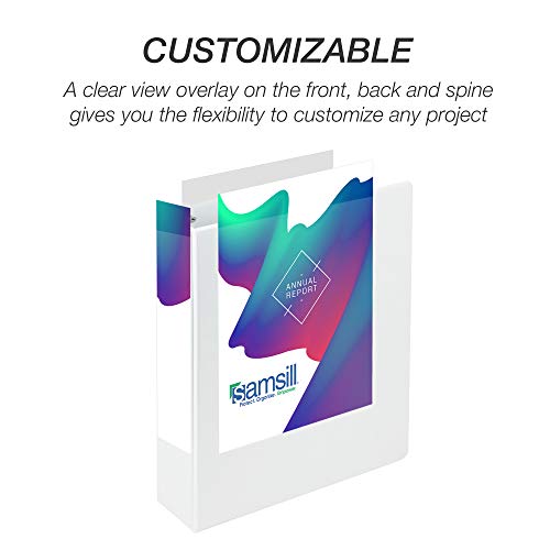 Image of Samsill Durable 2 inch 3 Ring Binder, D Ring Binder, 100% Recycled Chipboard, White, Pallet of 384 Binders in 32 Cartons