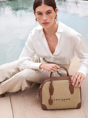 ERMANNO FIRENZE Bowling Anita Canvas TAN