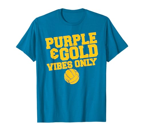 Purple Gold Game Day High School Volleyball T-Shirt