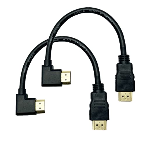 Seadream Angled HDMI 2.1 Cable 2Pack 8inch 8K Ultra HD HDMI Cable,High Speed 48Gbps 8K@60Hz 4K@144Hz@120Hz@60Hz Dynamic HDR, eARC (Black Right Angled 2Pack)
