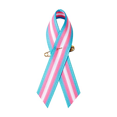 Image of 200 Pieces Transgender Awareness Ribbons Grosgrain Ribbon 1.4 * 3 inch