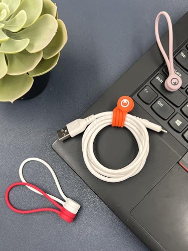 Image of Loki Reusable Silicone Strong Magnetic Cable Ties Magnetic Twist Ties for Bundling and Organizing, Multipurpose Cable Organiser | Set of 4 Colors