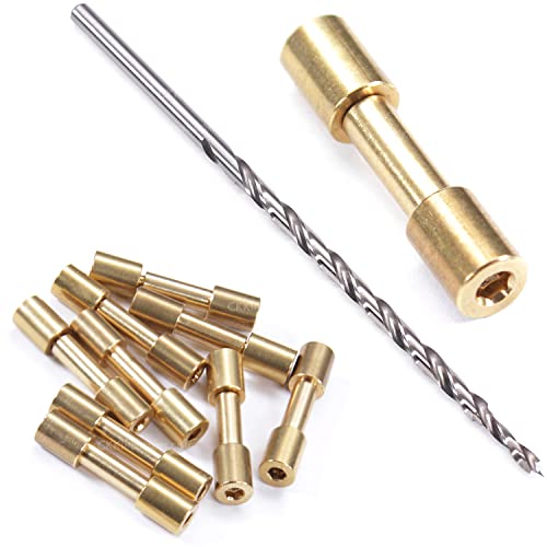Corby Bolt Fasteners (10 Pack) with Step Drill for DIY Handles &amp; Knife Handle Repair - USA Size (0.187 x 0.120 x 0.9 Inch) - (Brass) - for Full Tang Fixed Blades