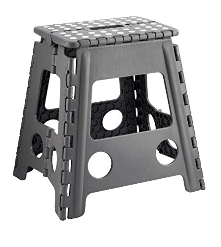 BS Plastic Large Multi Purpose Folding Foldable Easy Storage Step Stool NEW (GREY)