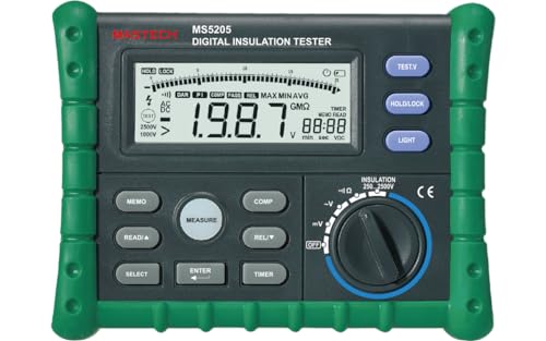 Multimètre de résistance d'isolation MASTECH MS5205 True RMS avec mesure de tension et température